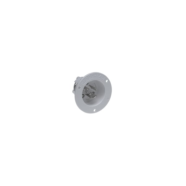 Woodhead Locking Inlet, Non-NEMA, 15 A, 125/250V AC, 3 Pole, Flush Mount, Screw Terminals 2407MB - main